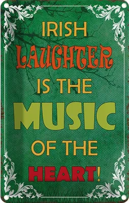 Produktbild von vianmo Blechschild 18x12 cm irish laughter is the music of Dekoration