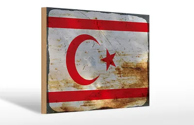 Produktbild von Holzschild Flagge Nordzypern 30x20cm Flag Rost
