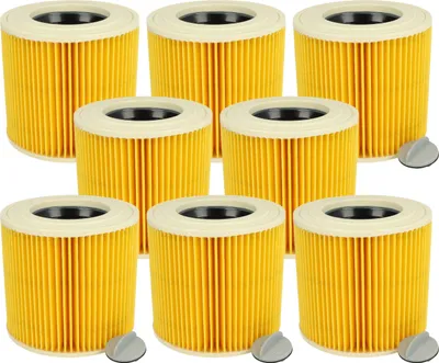 Produktbild von vhbw 8 Faltenfilter Ersatz für Kärcher 6.414-789.0, 6.414-789 für Staubsauger - Patronenfilter Gelb