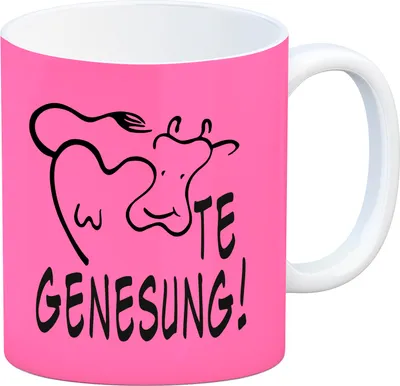Produktbild von KUHte Genesung Kaffeebecher mit Kuh Motiv in pink