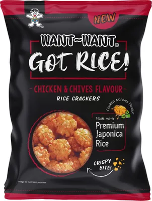 Produktbild von Want Want Chicken und Chivers Crisps Japonica Rice Reiscracker 85g