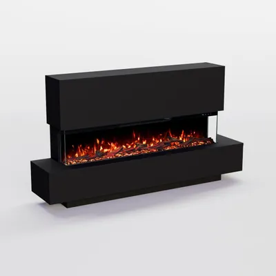 Produktbild von Glow Fire Elektrokamin 'Cobalt Standkamin 42' | Multicolor LED Wandkamin mit Heizung in schwarz (1800W) | HxBxT: 75x136x29 cm