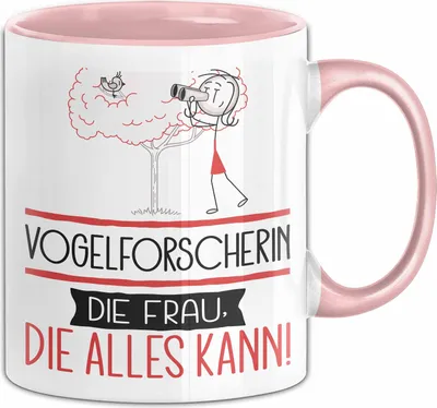 Produktbild von Vogelforscherin Geschenk Tasse Becher Die Frau Die Allen Kann Geschenkidee für eine Vogelforscherin Lustig (Rosa)
