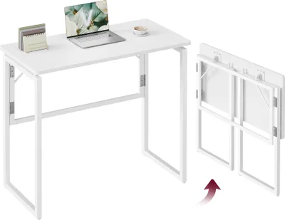 Produktbild von VASAGLE Klapptisch, kleiner Schreibtisch klappbar, Computertisch, Tischplatte aus einem Stück, abgerundete Ecken, 80 cm