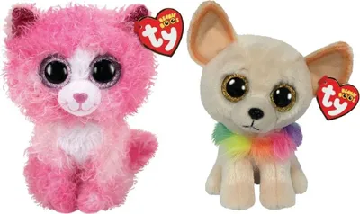 Produktbild von Ty - Stofftiere - Beanie Boo's - Reagan Cat & Chewey Chihuahua