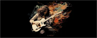 Produktbild von Wallario selbstklebendes Poster - Gitarrensolo, Größe: 50 x 125 cm
