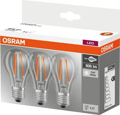 Image de Led Standard 7w E27 X 3 Blanc Froid - Boîte - Osram