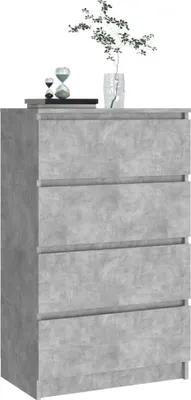 Image de vidaXL Sideboard gris béton 60x35x98,5 cm Bois composite