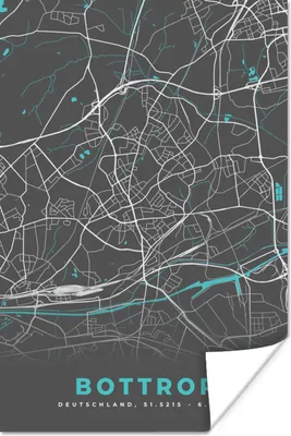 Produktbild von MuchoWow® Poster Stadtplan - Bottrop - Deutschland - Karte 120x180 cm - Kunstposter