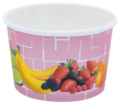 Produktbild von 50x Eisbecher Pappe rund 100 ml Ø 70mm Höhe 45mm "Fruchtreigen"