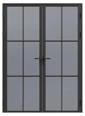 Zdjęcie produktu dla Zestaw drzwi - dwa panele - odwracalne - aluminium i przyciemniane szkło bezpieczne - 2 x 204 x 73 cm - Czarny - SEROTO