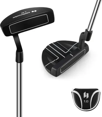 Image de COSTWAY Golf Putter, 89 cm maillet putter en acier inoxydable avec tête en acier inoxydable & poignée antidérapante, club de golf pour droitiers femmes hommes