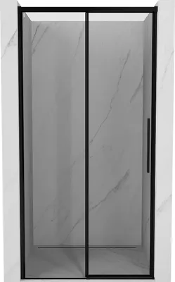 Image de Mexen Rox Porte de douche coulissante gauche 105 cm, cadre noir, noir - 8C2-105-000-70-70-L