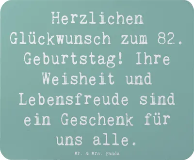 Produktbild von Mr. & Mrs. Panda Mauspad Spruch 82. Geburtstag - Meeresbrise - Geschenk, Herzlichen Glückwunsch zum, Happy Birthday, Achtzigzweiter, Alter, Erfahrungen, Mousepad, laptop