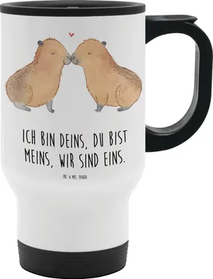 Produktbild von Mr. & Mrs. Panda Kaffeebecher To Go Capybara Liebe - Weiß - Geschenk, Thermobecher, thermosbecher, Geschenkidee, edelstahl, Tiere, Teebecher, Valentinstag, Liebesspruch