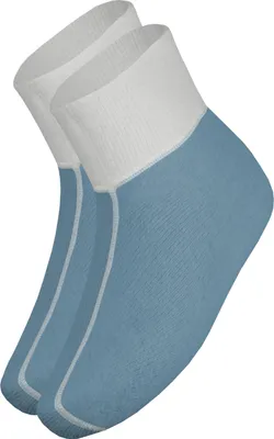 Produktbild von wobera Angora Fußwärmer oder Bettschuhe mit 75% Angora (Gr. 2 (38-42), Farbe: jeans mit weißem Bündchen)