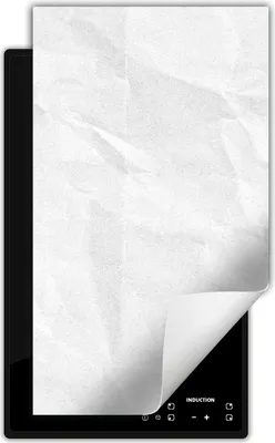 Image de DarHaus Plaque de recouvrement pour cuisinière 1 pièce 30x52 cm Tapis antidérapant Enroulable, blanc - ardoise
