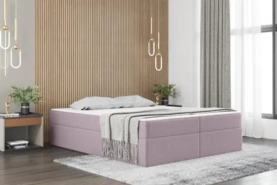 Produktbild von Boxspringbett Schlafzimmerbett PRIMA 120x200cm Stoff Rosa inkl. Bettkasten