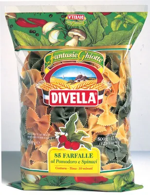 Produktbild von Divella Farfalle al Pomodoro e Spinaci Nr 85 Tomate und Spinat 500g
