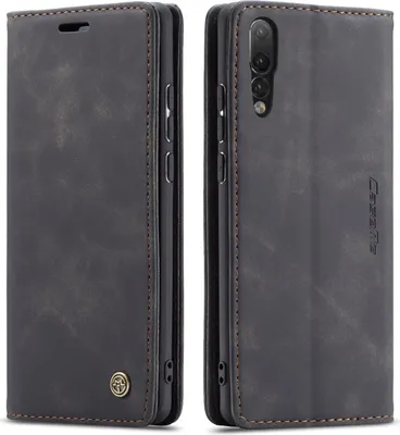 Produktbild von Huawei P20 Pro Hülle, LaimTop Retro Kunstledertasche TPU Innere, Kartenfächer, Magnetverschluss, Klapphülle mit Standfunktion Schutzhülle für Huawei P20 Pro Schwarz