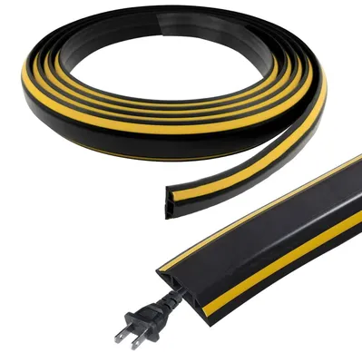 Produktbild von Kabelkanal selbstklebend Kabelbrücke Kabelschutz - 400 cm - Schwarz - Flexibel - Für Büro und Werkstatt