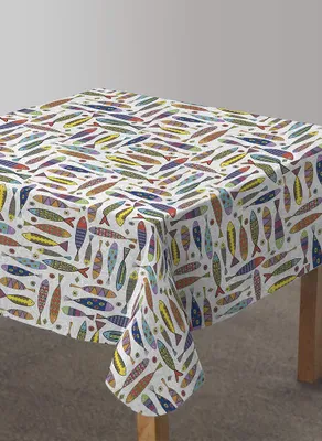 Stoff-Tischdecke, quadratisch, 136x136 cm, marineblau, schmutzabweisend