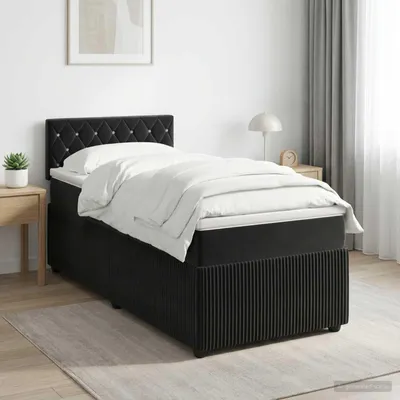Immagine prodotto di Maison Exclusive - Letto boxspring con materasso nero 90 x 190 cm velluto
