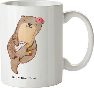 Produktbild von Mr. & Mrs. Panda Kaffeetasse Technische Zeichnerin Herz - Weiß - Geschenk, haferl, Teetasse, bedruckt, Trinkbecher, Tasse