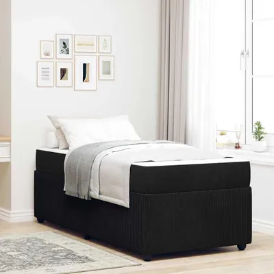 Image de Lit exclusif - Structure de lit noire, 90 x 190 cm, revêtue de tissu