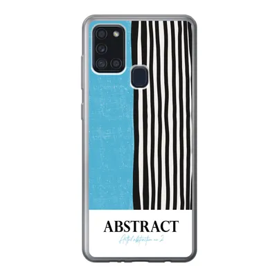 Produktbild von MuchoWow® Handyhülle Schutzhülle Hülle für Samsung Galaxy A21s Design - Blau - Schwarz - Weiß Silikon Softcase Handy Hülle - Hartschale