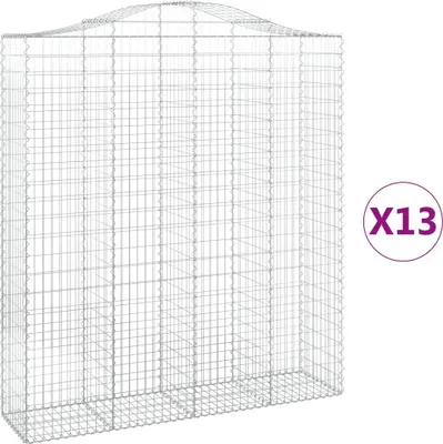 Produktbild von vidaXL Gabionen mit Hochbogen 13Stk. 200x50x220/240cm Verzinktes Eisen