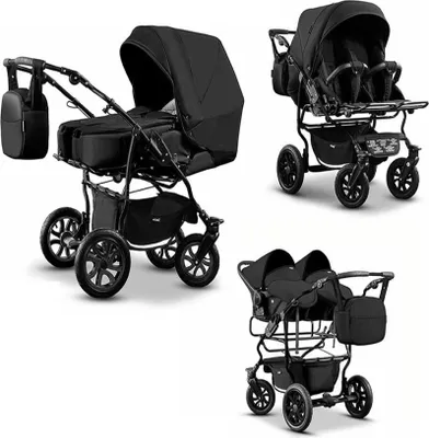 Produktbild von Zwillingskinderwagen 4 in 1 City Twin inkl. Autositze - 15 Teile - in 19 Farben