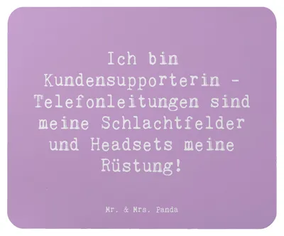 Produktbild von Mr. & Mrs. Panda Mauspad Spruch Kundensupporterin Heldin - Lavendeltraum - Geschenk, Mousepad, Headset, laptop, Mouse Pad, Hilfsbereitschaft, Berufsgestaltung, pc, Beruf