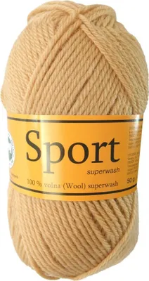 50g Sport Super Wash Premium Strickgarn 100% Wolle Beige Gold