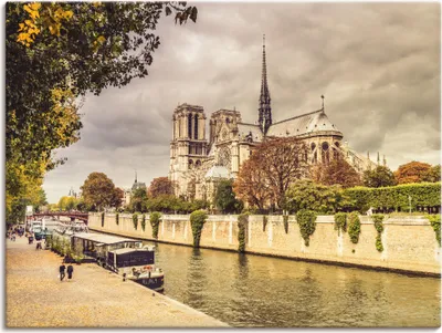 Produktbild von ARTland Leinwandbild Paris Notre-Dame I Größe: 120x90 cm