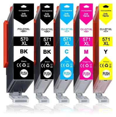Produktbild von 5er Pack Druckerpatronen PGI-570 CLI-571 kompatibel mit Canon Pixma TS6050