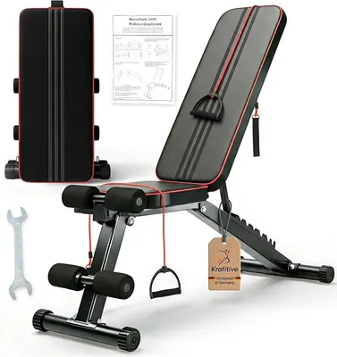 Imagen del producto de Banco de pesas multifuncional (7 en 1), plegable y ajustable, con capacidad de carga de hasta 200 kg