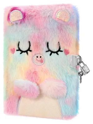 Image de Journal intime secret, cahier à la couverture "château", carnet en peluche avec motif chat, carnet privé pour enfants
