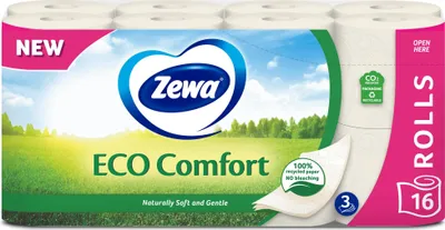 Produktbild von ZEWA Eco Komfort Toilettenpapier dreilagig ohne Parfüm 16 Stück