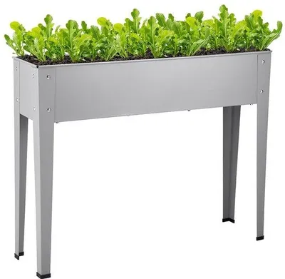 Productafbeelding van Metalen verhoogd plantbed 101,5 x 26 x 80 cm, plantenbak, bloembak voor kruiden, groenten en fruit, ideaal voor terras, balkon en tuin