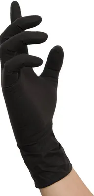 Produktbild von 1000 Nitras BLACK SCORPION Latexhandschuhe | Gr. L | schwarz | Einweghandschuhe