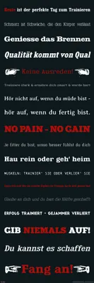 Produktbild von Motivational - Slim-Poster - GYM Training - Keine Ausreden! Schwarz