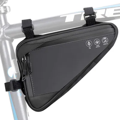 Produktbild von Aufbewahrungstasche für Fahrradrahmen, wasserabweisende, reflektierende Dreieckstasche für Fahrräder mit zwei Seitentaschen, anschnallbare