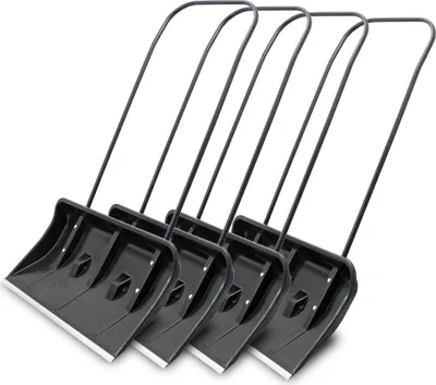 Produktbild von Bituxx 4 Schneeschieber mit Bügelgriff und Laufrollen 80cm breit Schwarz MS-18708
