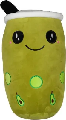 Produktbild von Bubble Tea Plüschtier Boba Kuscheltier Plüschpuppen Weiche XXL 30 cm  Kuscheltier Tee Weiche Puppe Teetasse Kissen Kinderspielzeug Avocado grün
