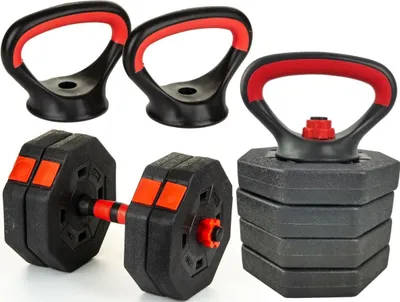 Produktbild von Komposit Hantel Kettlebell Liegestützgerät 3W1 10KG EB FIT