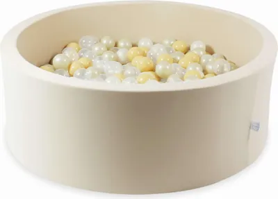 Produktbild von Trockenpool 110x40 beige mit 500 Bällen: transparent, opaleszierend, hellgold, beige