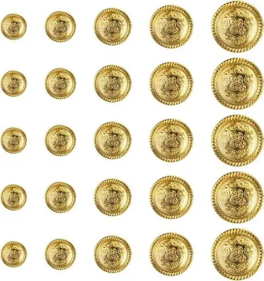 Zdjęcie produktu dla Złote guziki do marynarek 12–21 mm, ozdobne, w stylu antycznym
