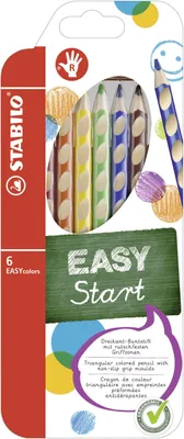 Image de Crayon de couleur ergonomique pour droitiers - STABILO EASYcolors - pack de 6 - avec 6 couleurs différentes