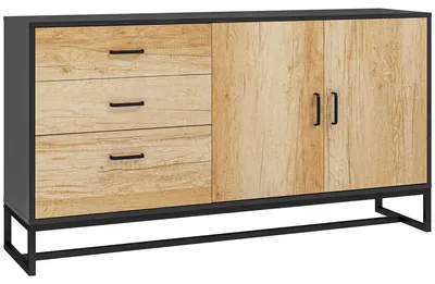 Immagine prodotto di Mobile buffet - Credenza - Armadio contenitore - Mobiletto laterale - Mobile per buffet - Con 3 cassetti e ripiano regolabile